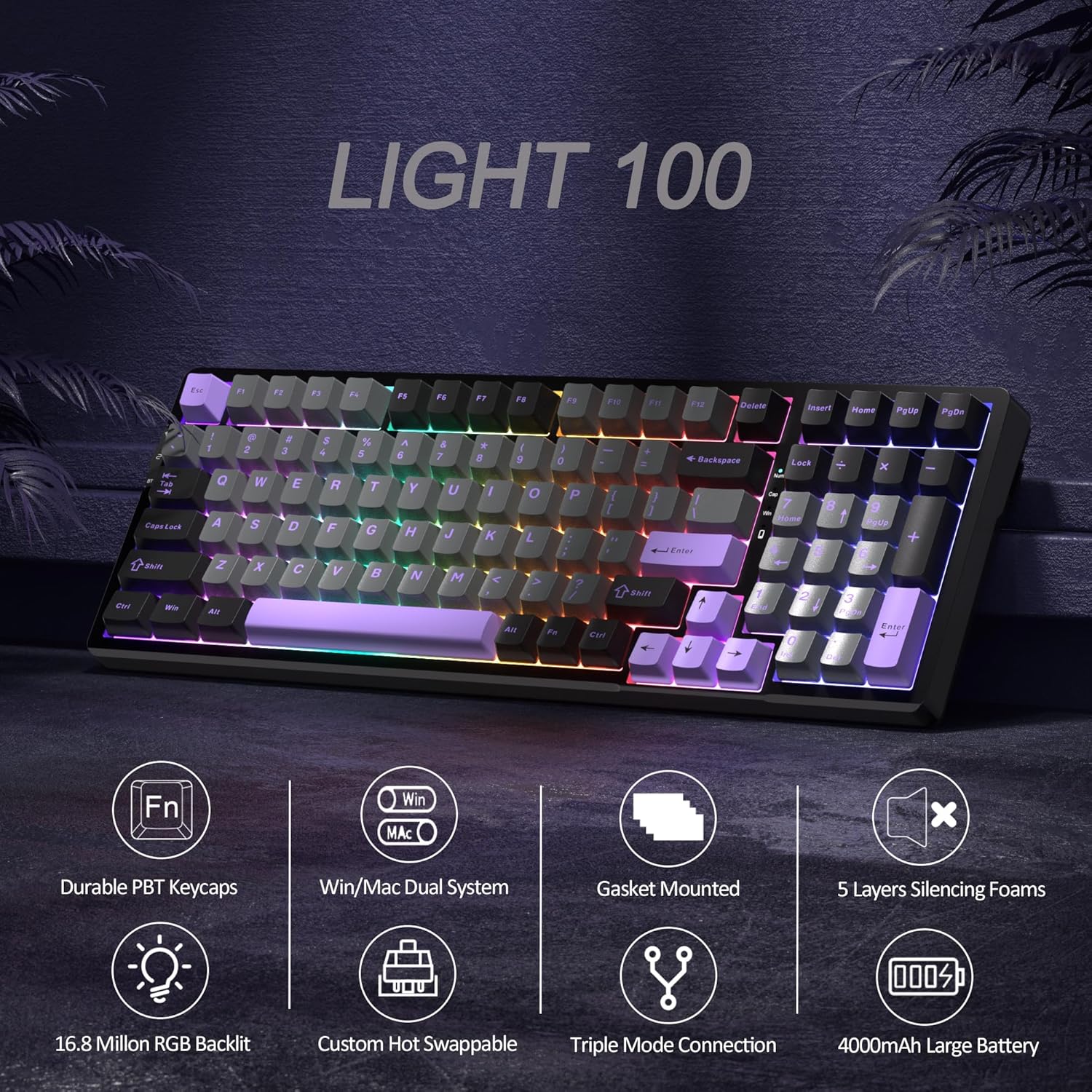 MageGee Light100 Wireless Dark Blue Purple	 thumbnail 2