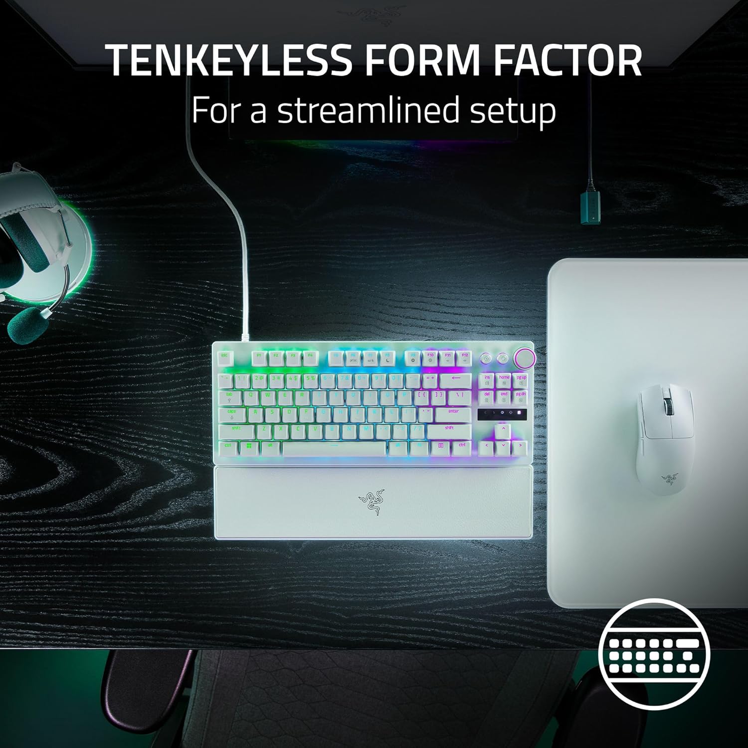 Razer Huntsman V3 Pro Tenkeyless Wired White thumbnail 4