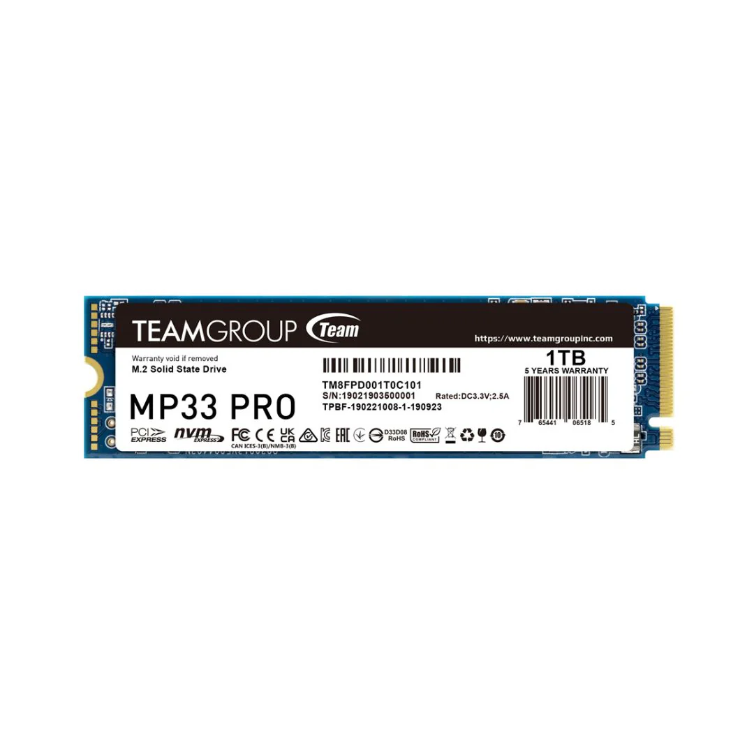 TEAMGROUP MP33 PRO 1TB, 3,500MB/s - NVMe PCIe SSD