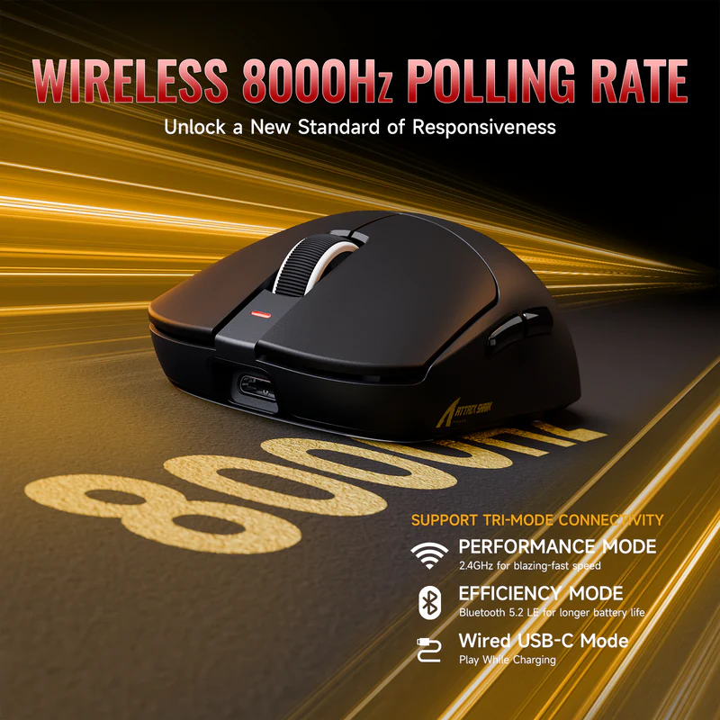 ATTACK SHARK X8 PLUS Wireless Black thumbnail 4