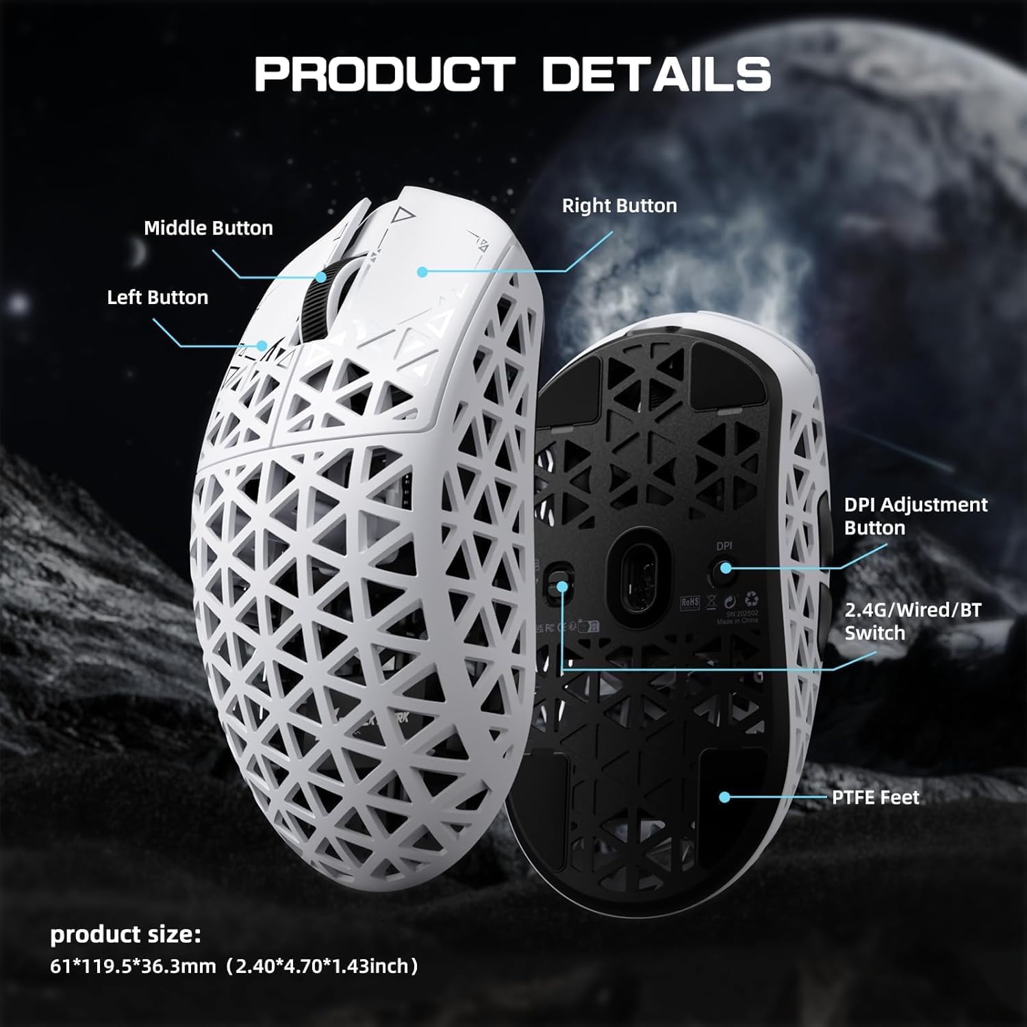 ATTACK SHARK R5 Ultra Wireless White thumbnail 6