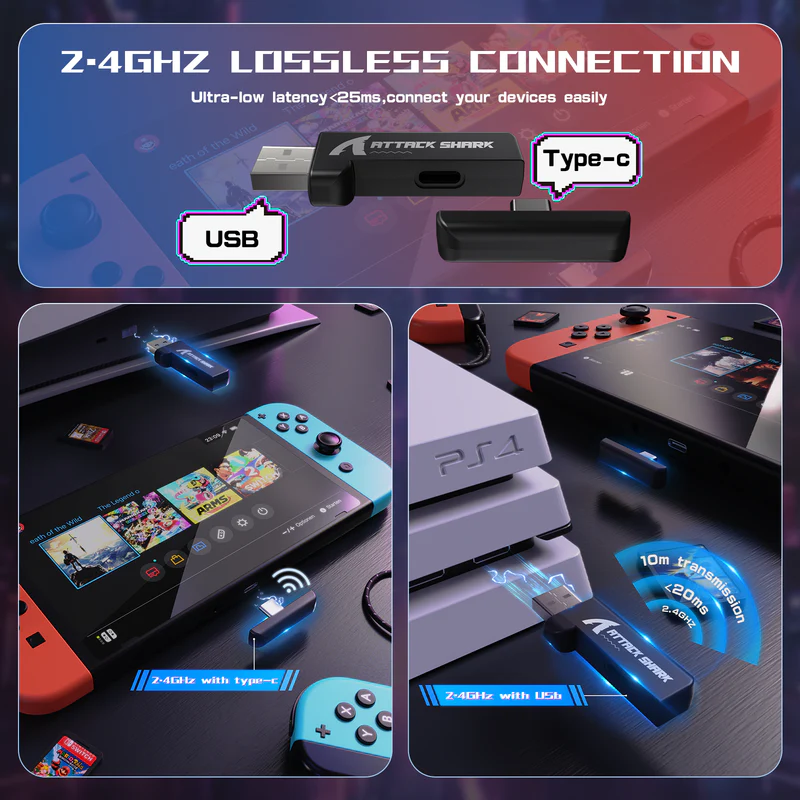 ATTACK SHARK L60 Ultra-Light Tri-Mode Black thumbnail 6