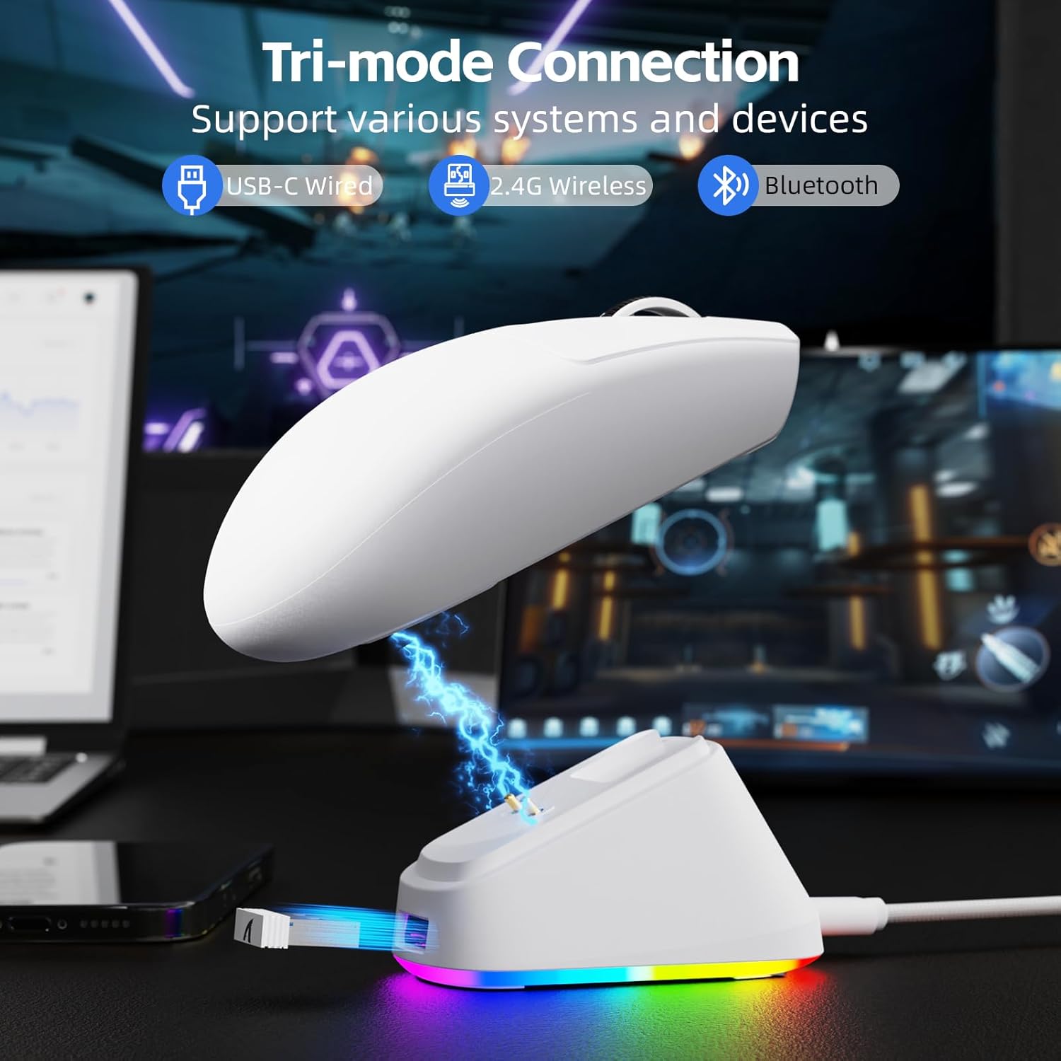 ATTACK SHARK G3PRO Wireless Whte thumbnail 4