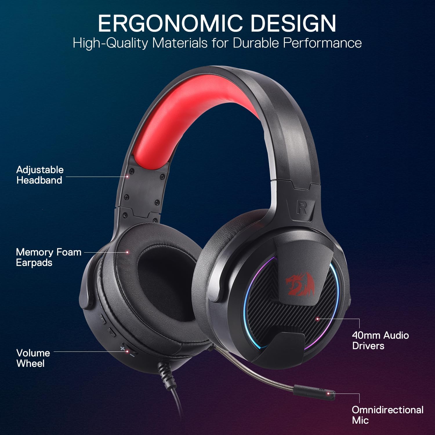 Redragon H315 Rebellion RGB  thumbnail 4