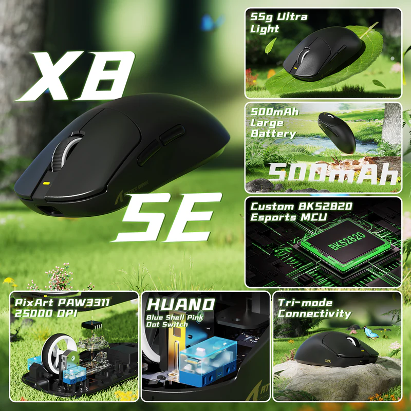 ATTACK SHARK X8 SE Lightweight Black thumbnail 4