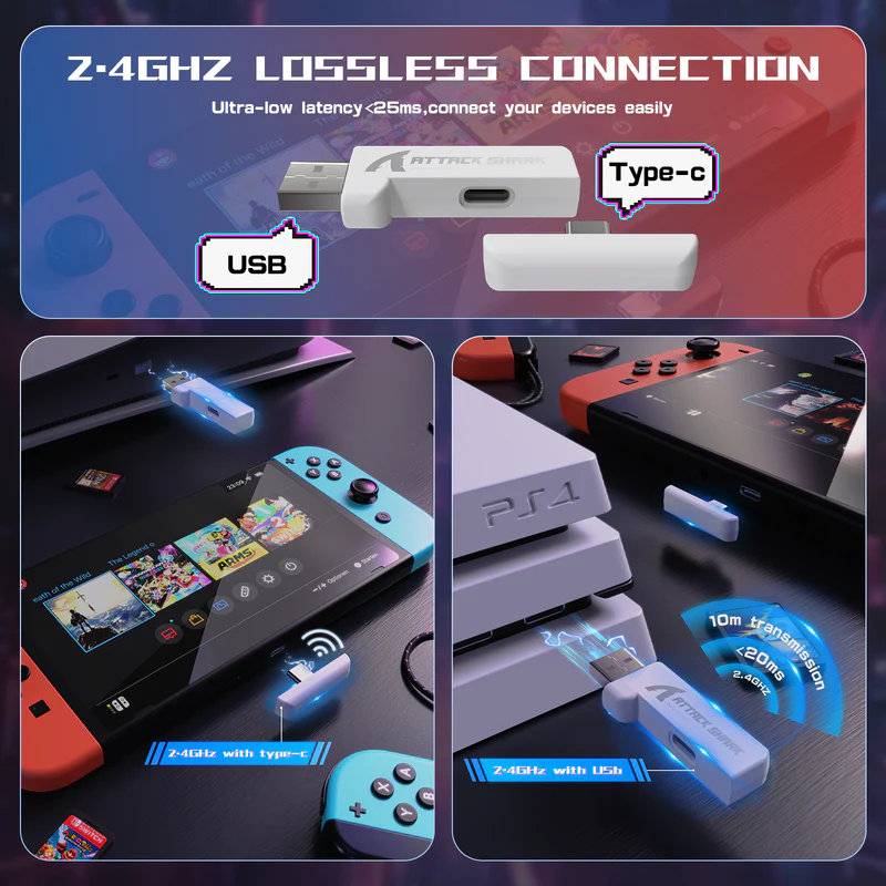 ATTACK SHARK L60 Ultra-Light Tri-Mode White thumbnail 6