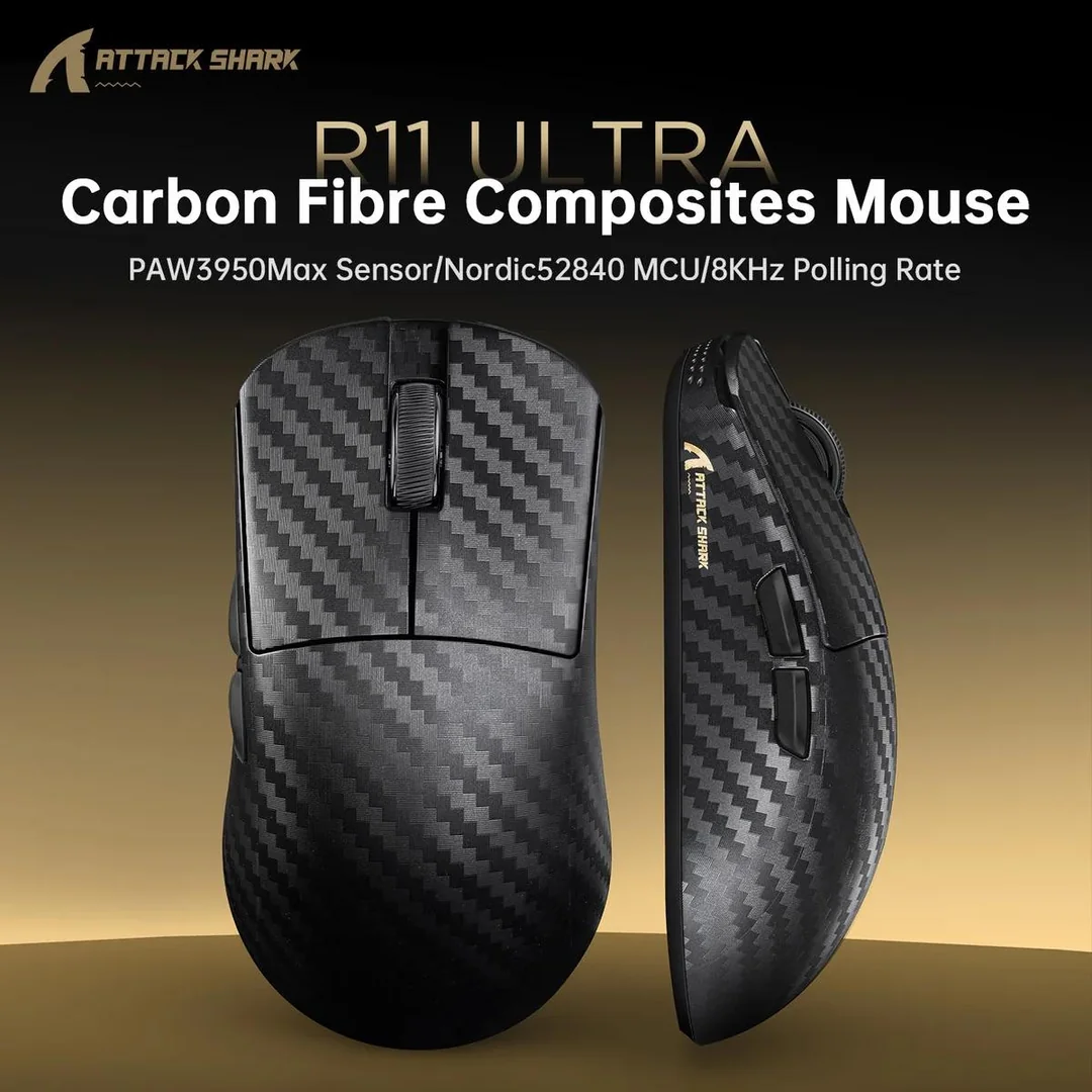 ATTACK SHARK R11 ULTRA Weave Black Wireless 8K thumbnail 4