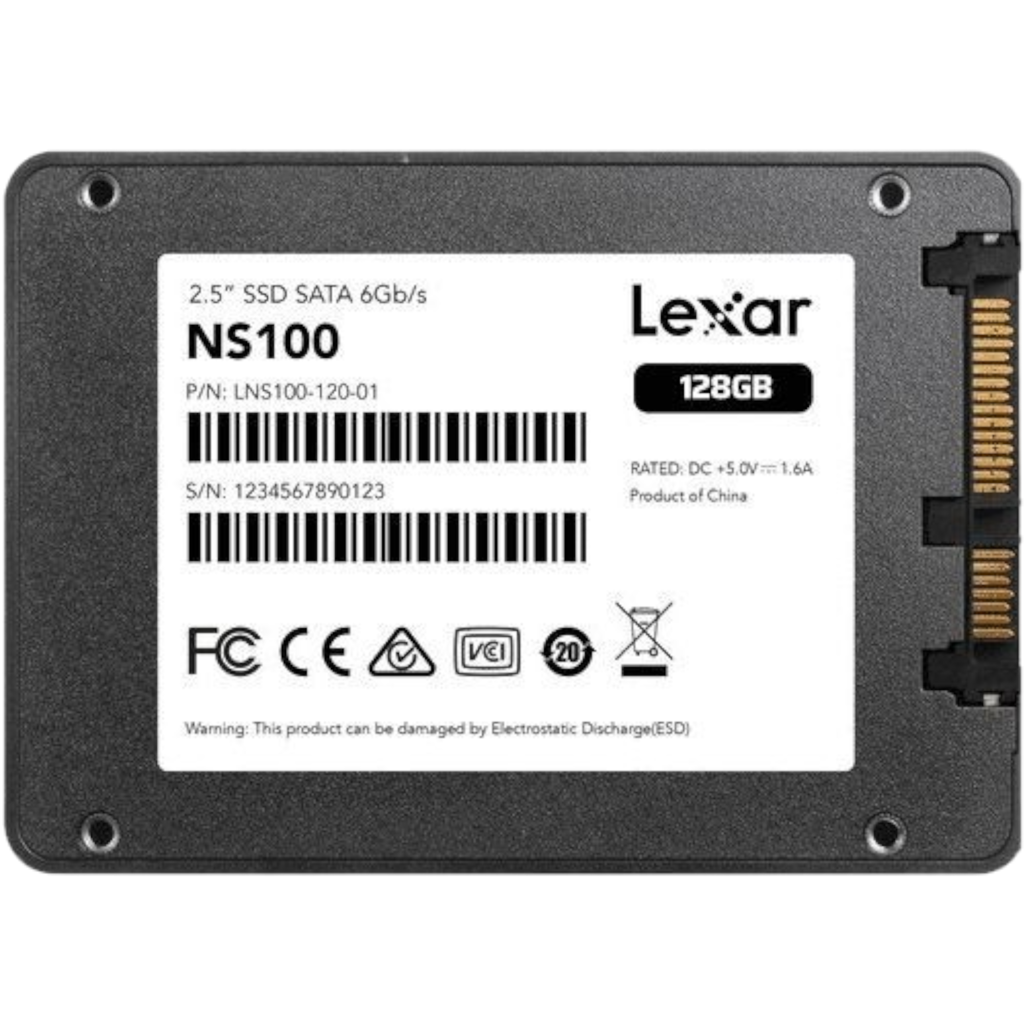 Lexar NS100 128GB 2.5" SATA III SSD thumbnail 2