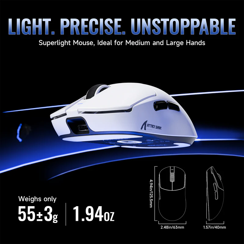 ATTACK SHARK X8 PLUS Wireless White thumbnail 3