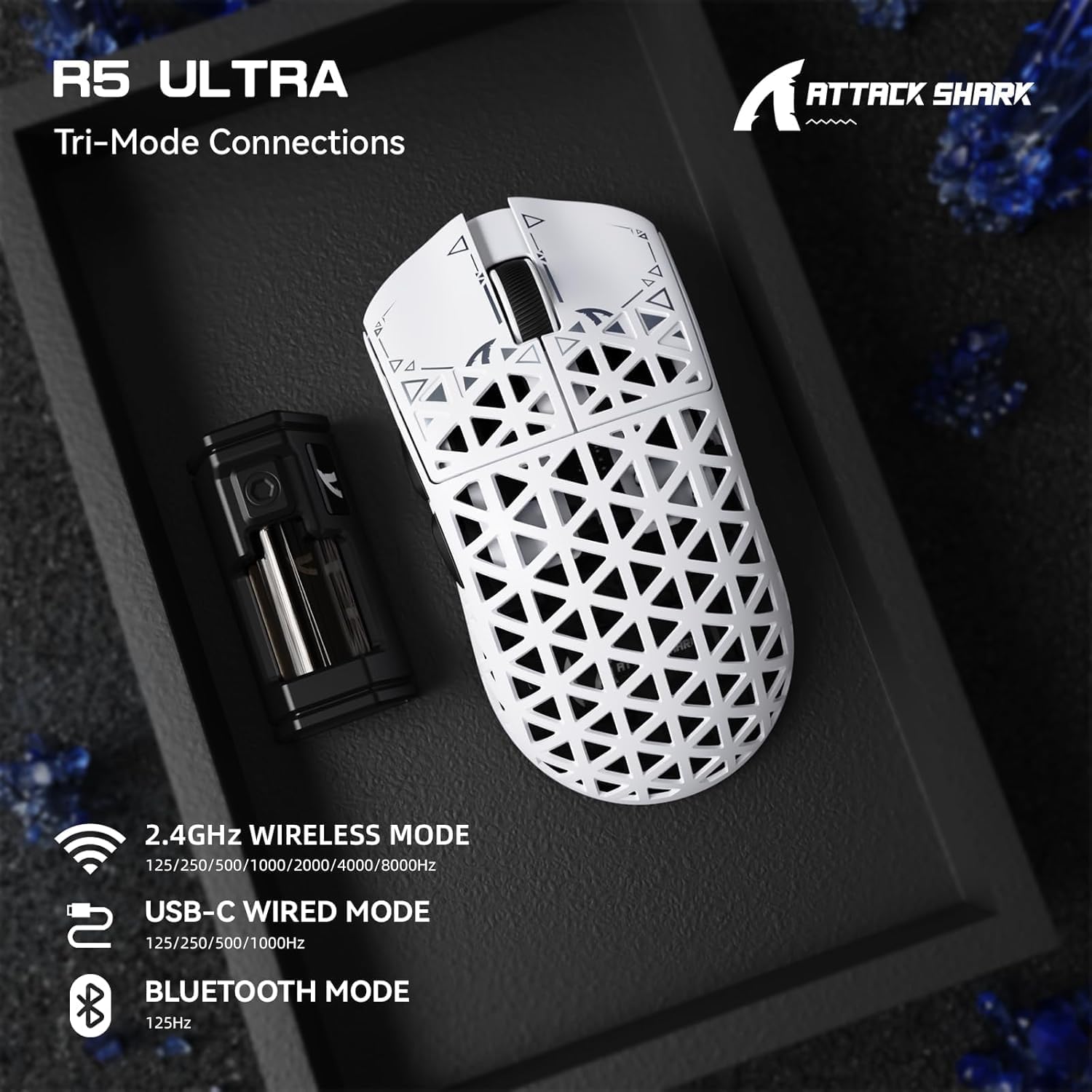 ATTACK SHARK R5 Ultra Wireless White thumbnail 4