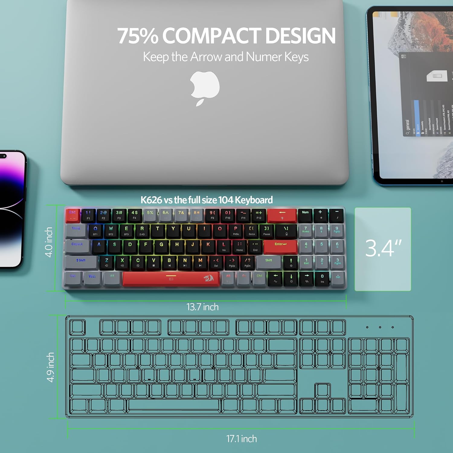 Redragon K626RGB Ashe Pro thumbnail 3