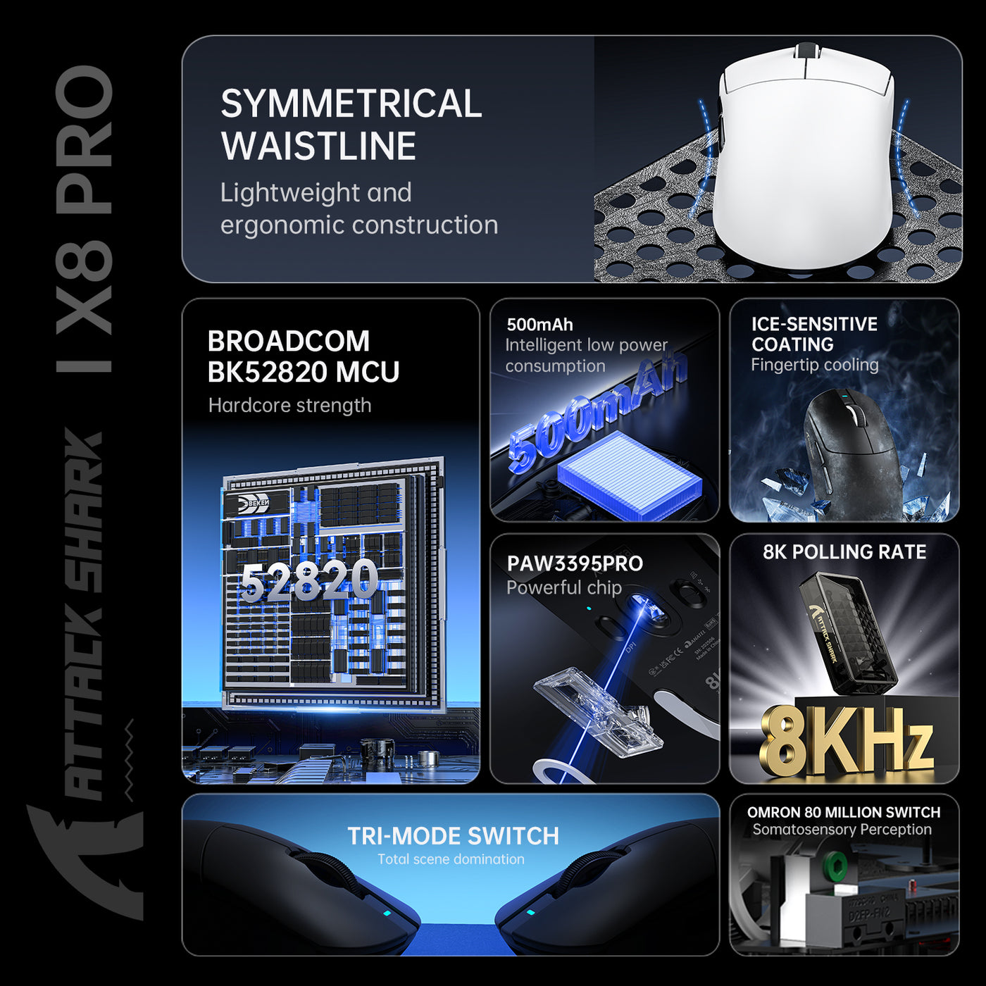 Attack Shark X8 PRO Wireless White thumbnail 3