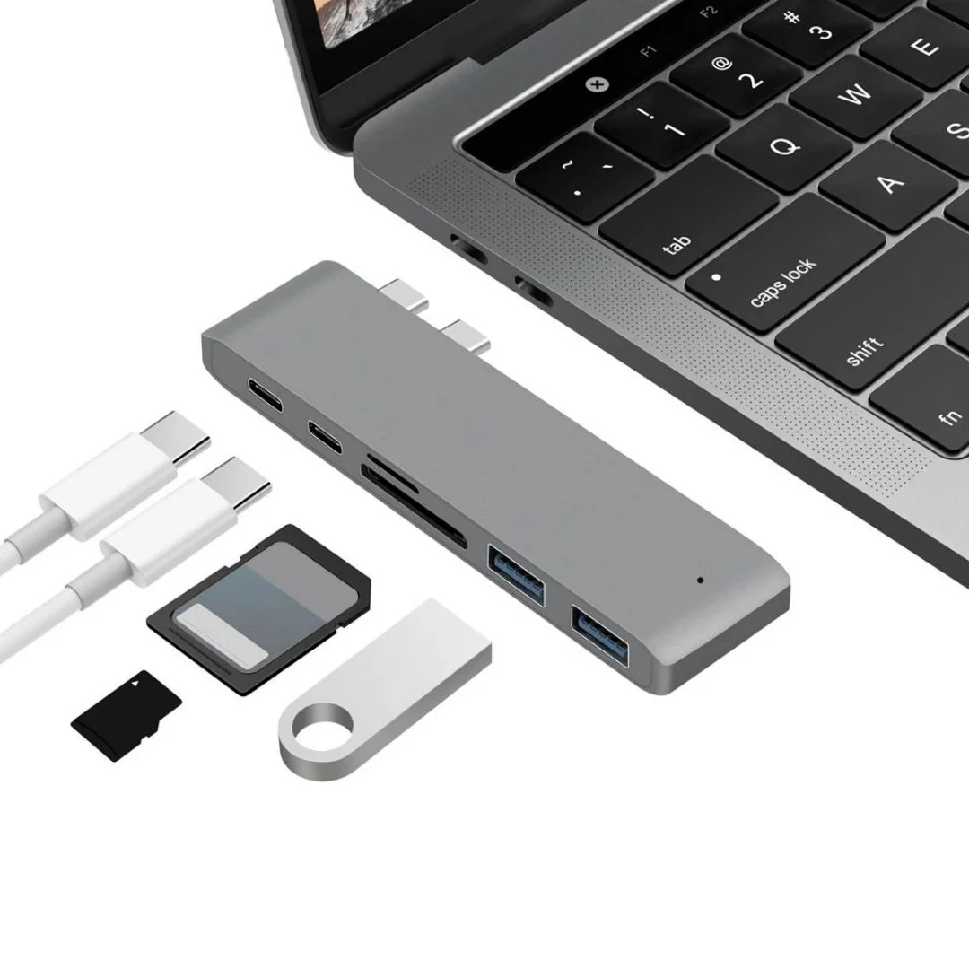 Adapter Type-C USB 3.0 HUB Combo TF SD Card Card Reader thumbnail 2
